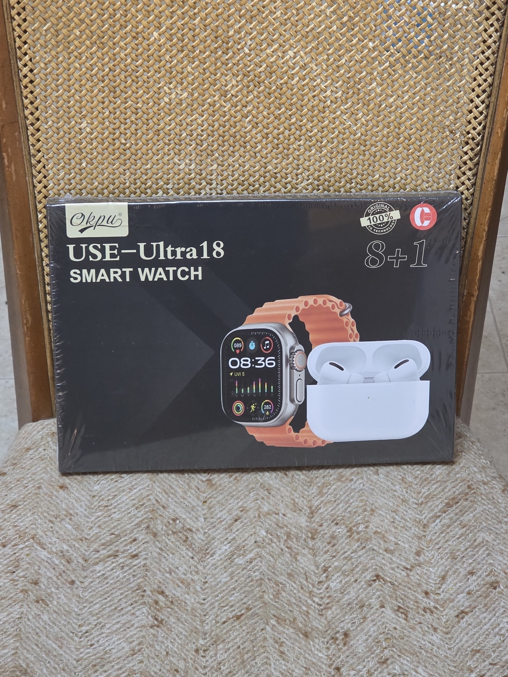 Okpu USE-Ultra18 Smart Watch & Wireless Earbuds 8+1 Gift Set - Factory Sealed